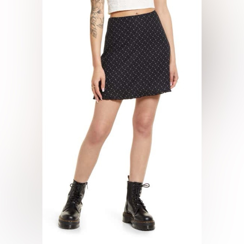 BP Classic Miniskirt Women Large Black Printed